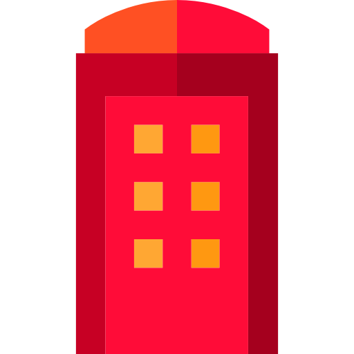 cabina telefónica Basic Straight Flat icono