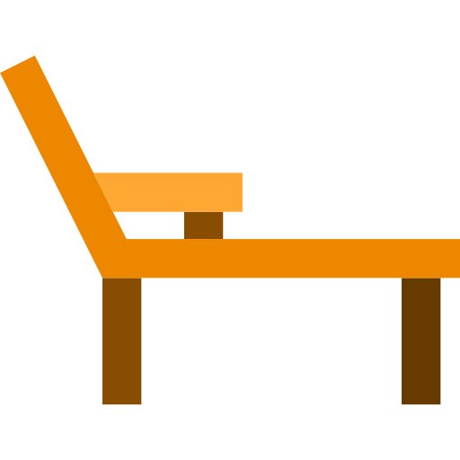 Deck chair Basic Straight Flat icon