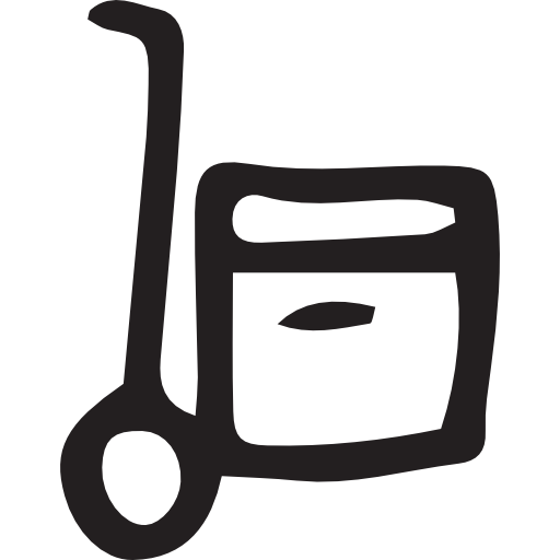 trolley Hand Drawn Black icoon