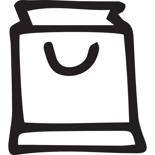 bolsa de la compra Hand Drawn Black icono