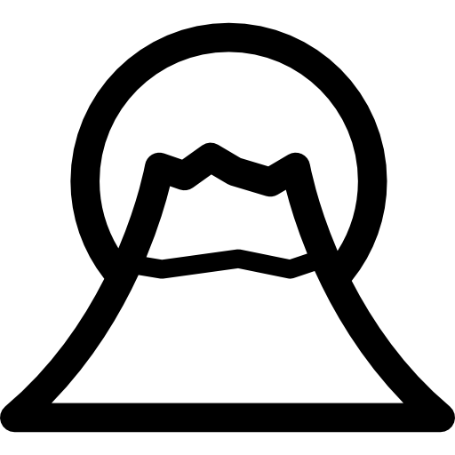 góra fudżi Curved Lineal ikona