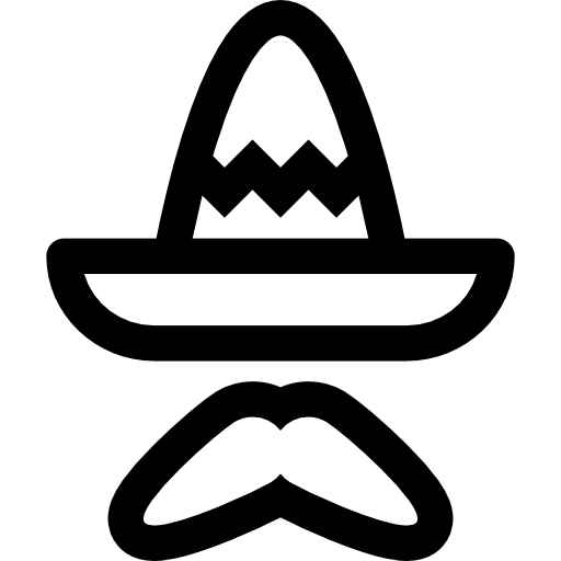 meksykański kapelusz Basic Rounded Lineal ikona
