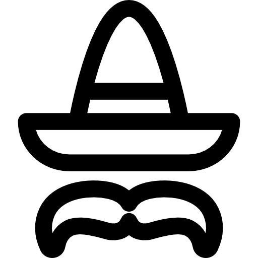 sombrero mexicano Basic Rounded Lineal icono