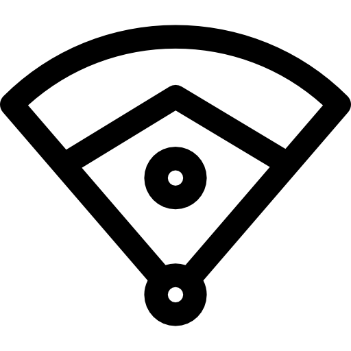 Baseball field Curved Lineal icon