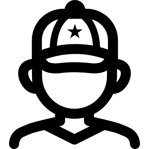 baseballspieler Curved Lineal icon