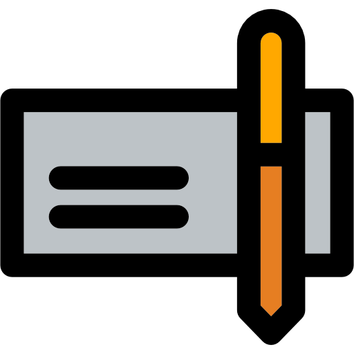 cheque Curved Lineal color icono