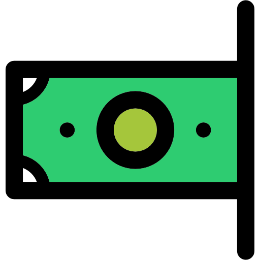 Деньги Curved Lineal color иконка