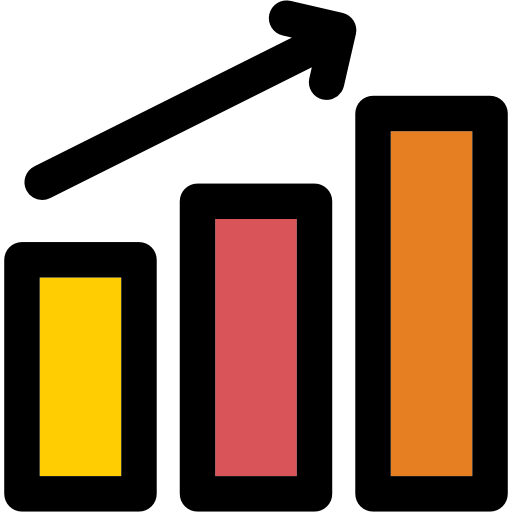 statystyki Curved Lineal color ikona