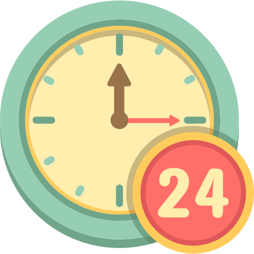 24 hours Flaticons.com Lineal Color icon