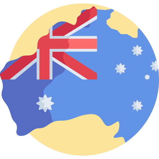 australië Detailed Flat Circular Flat icoon