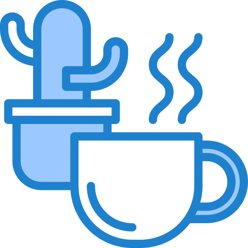 Coffee cup srip Blue icon