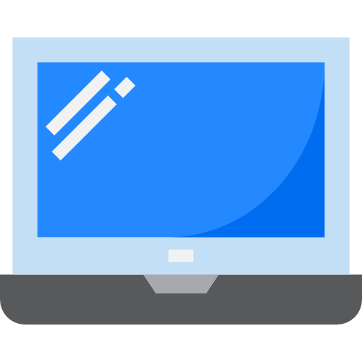 laptop srip Flat icoon