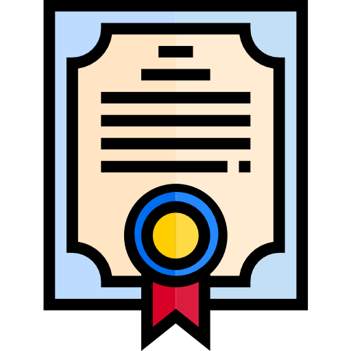 Certificate srip Lineal Color icon