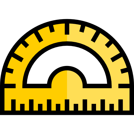 Protractor srip Lineal Color icon