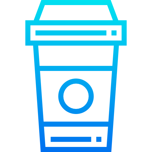 커피 컵 srip Gradient icon