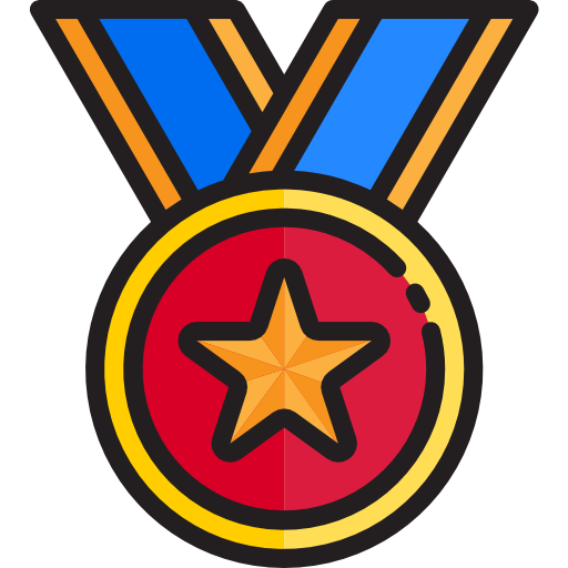 medalha srip Lineal Color Ícone