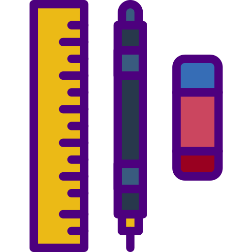 herramientas de oficina prettycons Lineal Color icono