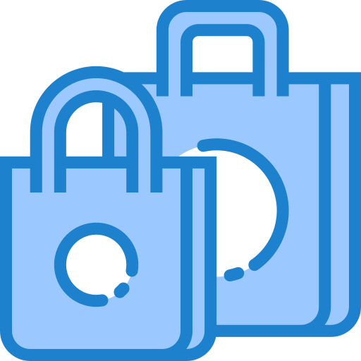 Shopping bags srip Blue icon