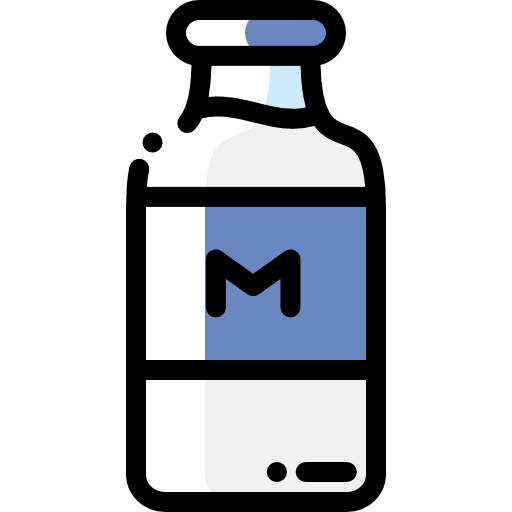 Milk bottle Detailed Rounded Color Omission icon