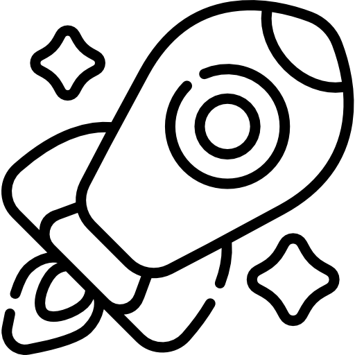 rakieta Kawaii Lineal ikona