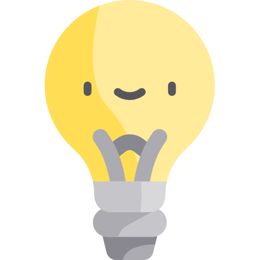 Light bulb Kawaii Flat icon