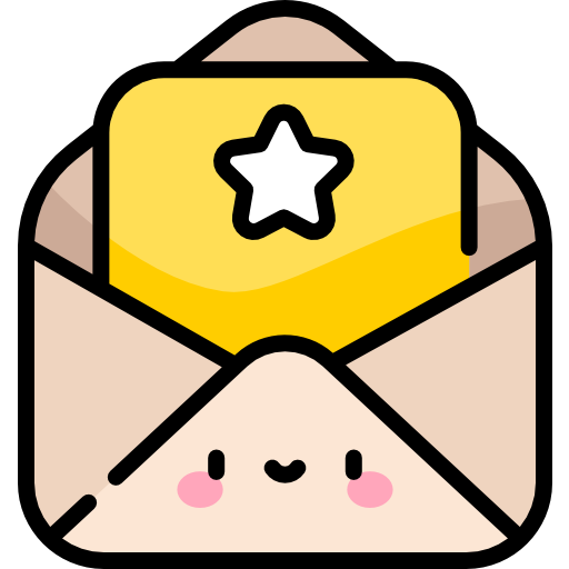 편지 Kawaii Lineal color icon