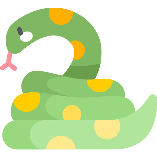 Змея Kawaii Flat иконка
