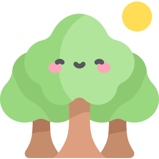 bomen Kawaii Flat icoon