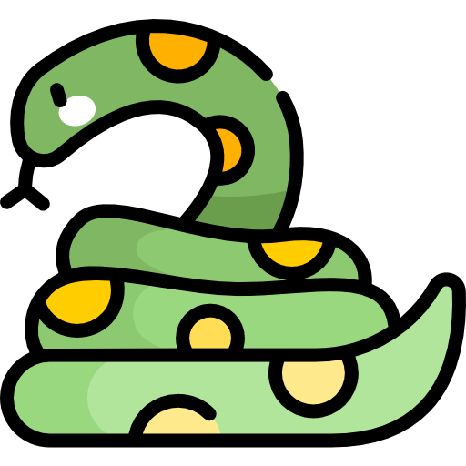 Змея Kawaii Lineal color иконка
