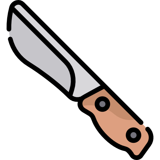 coltello Kawaii Lineal color icona