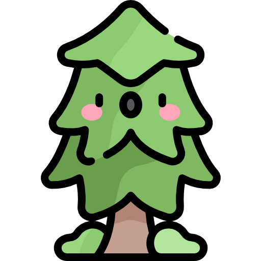 Pine tree Kawaii Lineal color icon