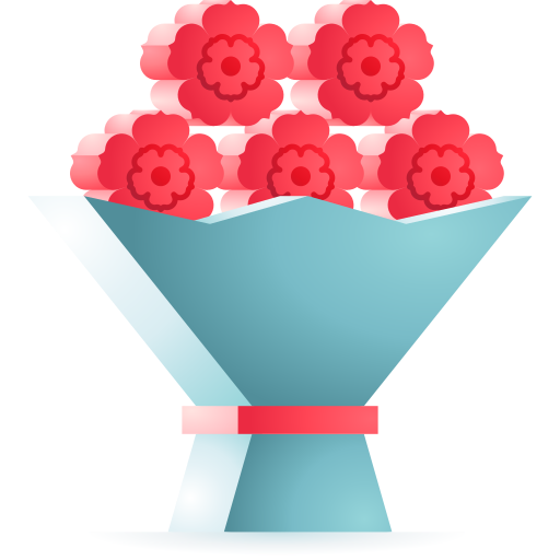 mazzo di fiori 3D Toy Gradient icona