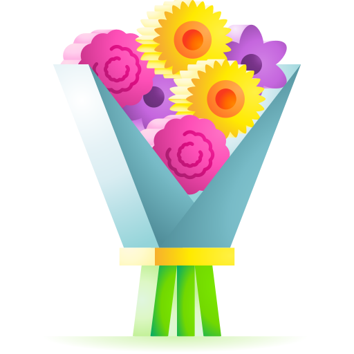 ramo de flores 3D Toy Gradient icono