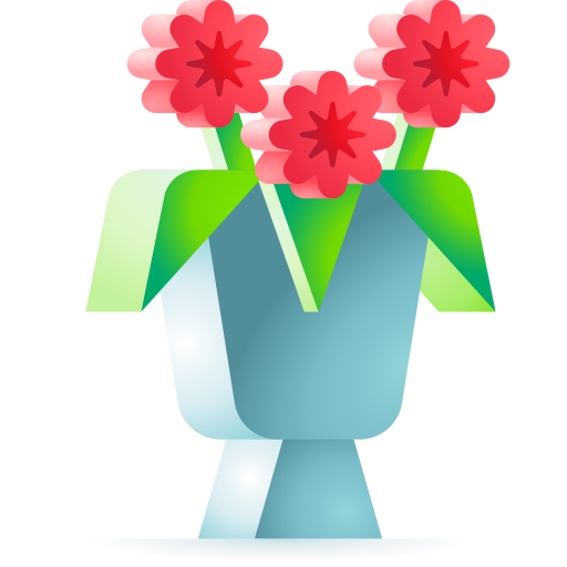 bouquet de fleurs 3D Toy Gradient Icône