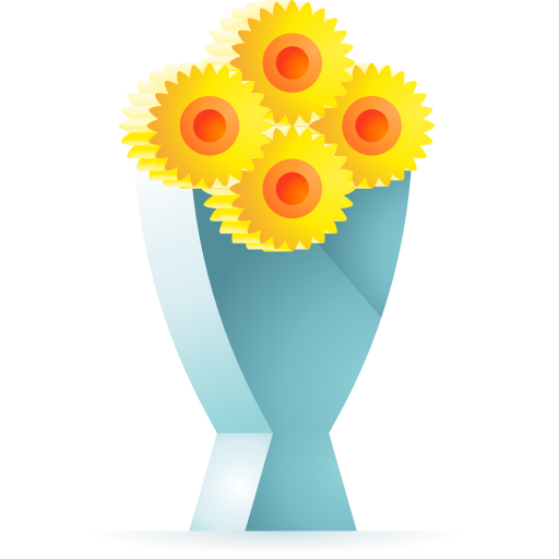 bouquet de fleurs 3D Toy Gradient Icône