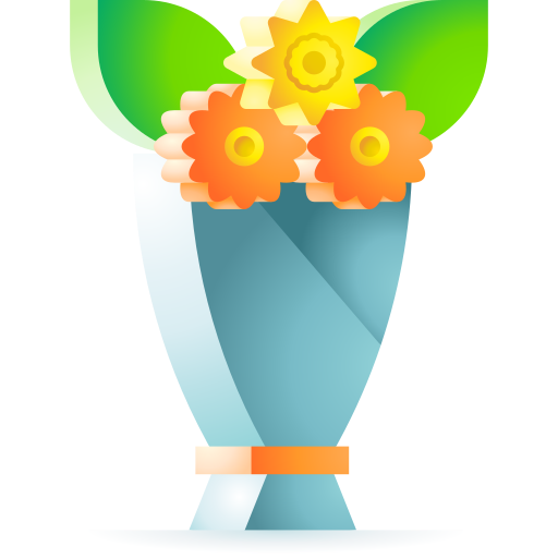 Bouquet of flowers 3D Toy Gradient icon
