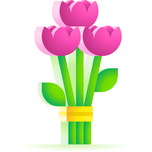 ramo de flores 3D Toy Gradient icono