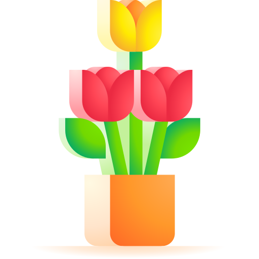 bukiet kwiatów 3D Toy Gradient ikona