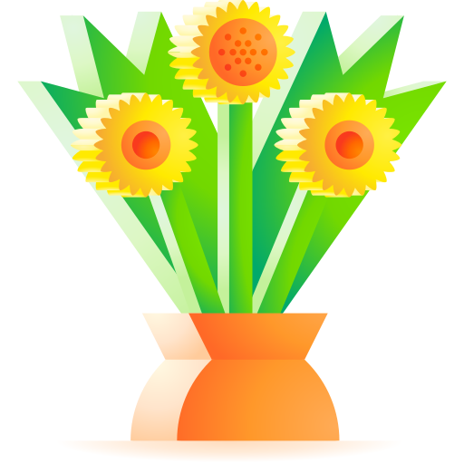 Bouquet of flowers 3D Toy Gradient icon