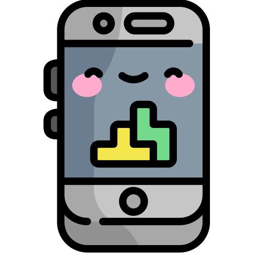 Мобильный телефон Kawaii Lineal color иконка