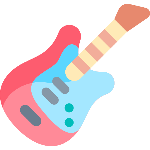 chitarra Kawaii Flat icona