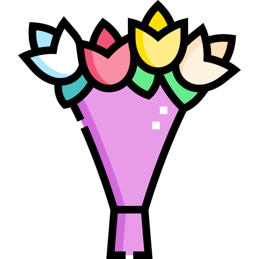 bloemen boeket Detailed Straight Lineal color icoon