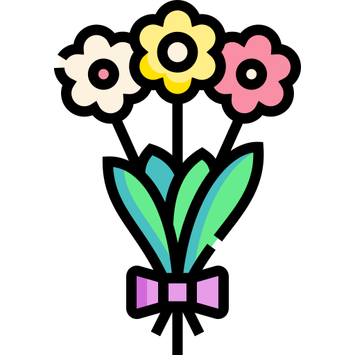 Букет цветов Detailed Straight Lineal color иконка