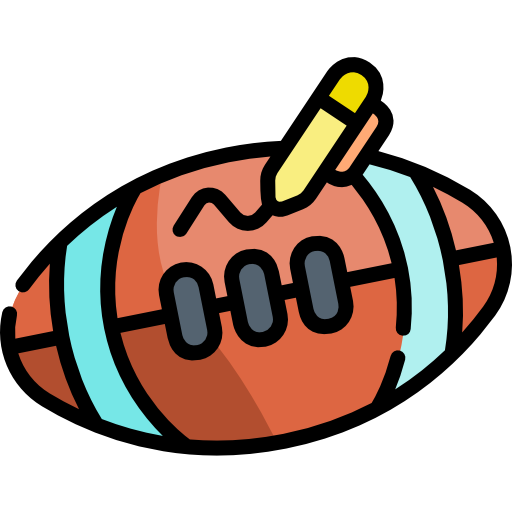 Rugby ball Kawaii Lineal color icon