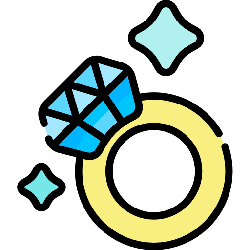 Diamond ring Kawaii Lineal color icon