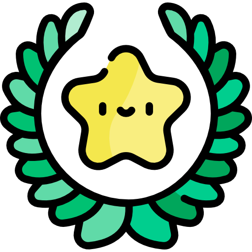 Звезда Kawaii Lineal color иконка