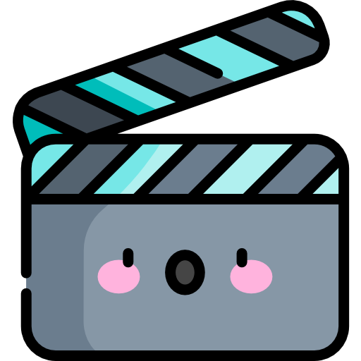 clapperboard Kawaii Lineal color icon
