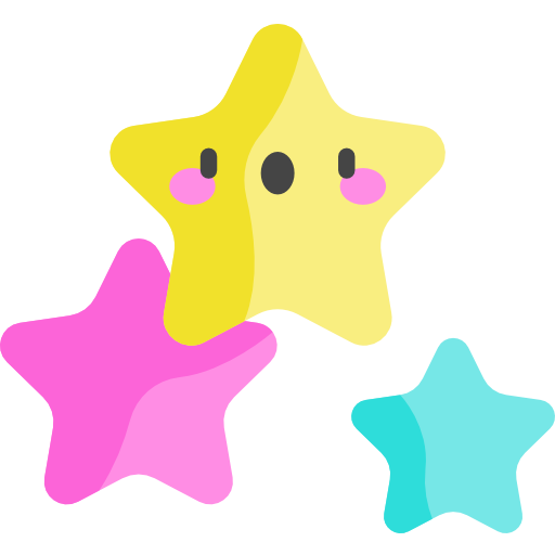 gwiazdy Kawaii Flat ikona