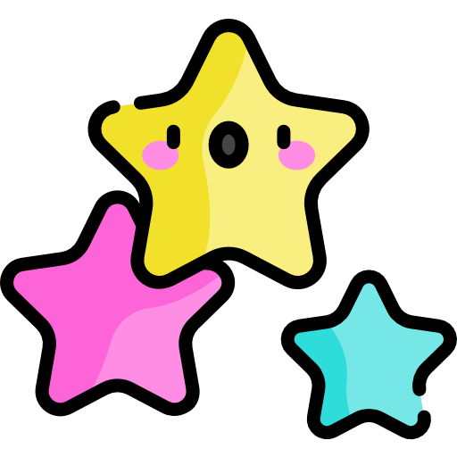 estrellas Kawaii Lineal color icono