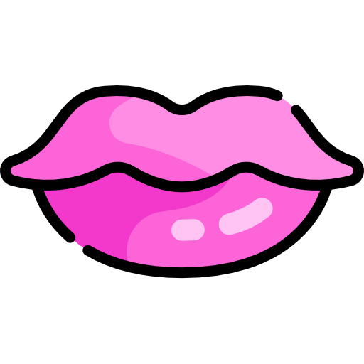 lèvres Kawaii Lineal color Icône